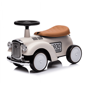 Classic 1930 Loopauto - Rubberen wielen - 1 tot 3 jaar - Opbergbox - Wit Loopauto Buitenspeelgoed