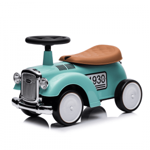 Classic 1930 Loopauto - Rubberen wielen - 1 tot 3 jaar - Opbergbox - Groen Loopauto Buitenspeelgoed